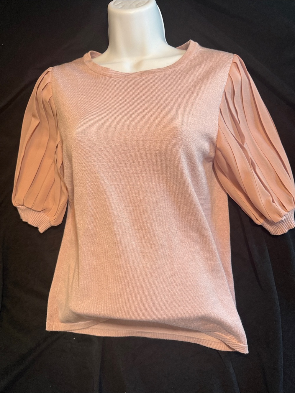 Staccato Blush Pink Pleated Puff Sleeve Top